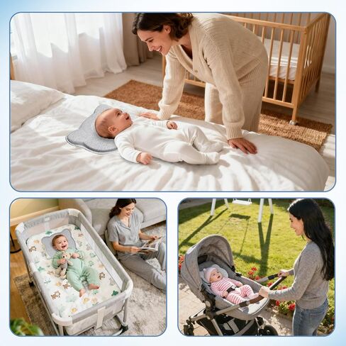 Reflux Pillow for Baby, Baby Lounger Pillow for Infant Support | Adjustable Footrest and Head Support, Removable Cover, Machine-Washable, Breathable and Lightweight in Kuwait