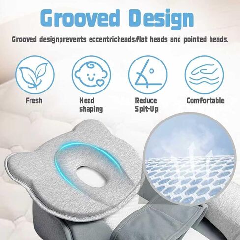 Reflux Pillow for Baby, Baby Lounger Pillow for Infant Support | Adjustable Footrest and Head Support, Removable Cover, Machine-Washable, Breathable and Lightweight in Kuwait