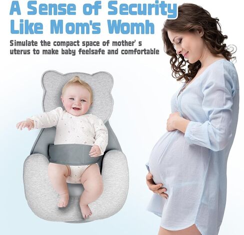 Reflux Pillow for Baby, Baby Lounger Pillow for Infant Support | Adjustable Footrest and Head Support, Removable Cover, Machine-Washable, Breathable and Lightweight in Kuwait