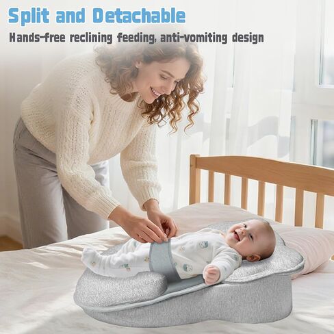 Reflux Pillow for Baby, Baby Lounger Pillow for Infant Support | Adjustable Footrest and Head Support, Removable Cover, Machine-Washable, Breathable and Lightweight in Kuwait