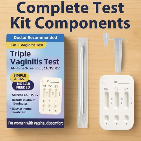 3-in-1 Vaginitis Self-Test Kit for Women – Vaginal Infection Test at-Home Check for Common Discomfort Clues – Fast, Simple Results – 1 Test in Kuwait