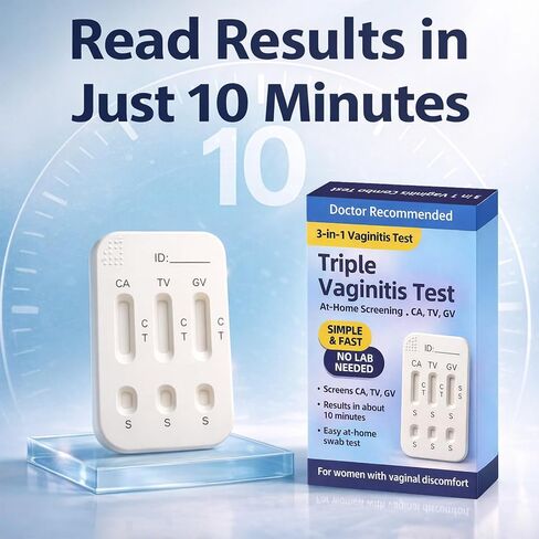3-in-1 Vaginitis Self-Test Kit for Women – Vaginal Infection Test at-Home Check for Common Discomfort Clues – Fast, Simple Results – 1 Test in Kuwait