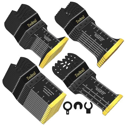 30 PCS Titanium Oscillating Tool Blades Metal Cutting,Universal Multi Tool Blades Kits for Metal Nails Wood and Plastic,Oscillating Saw Blades Fit Dewalt Ryobi Milwaukee Rockwell Fein in Kuwait