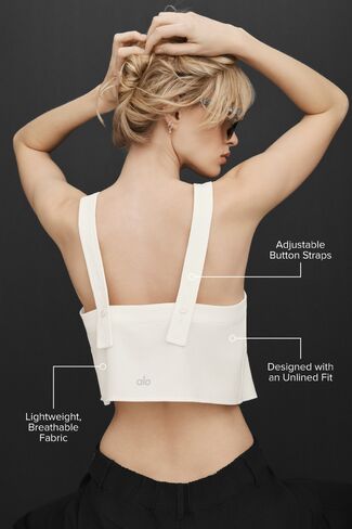 Alo Yoga Cropped Dreamscape Tank - Ivory in Kuwait