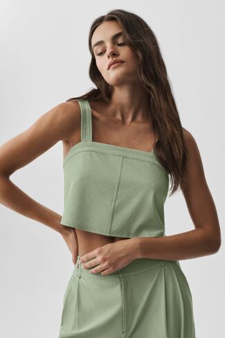 Alo Yoga Cropped Dreamscape Tank - Dune Grass in Kuwait
