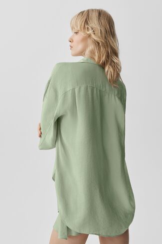 Alo Yoga Semi-Sheer Golden Hour Button Down Long Sleeve - Dune Grass in Kuwait