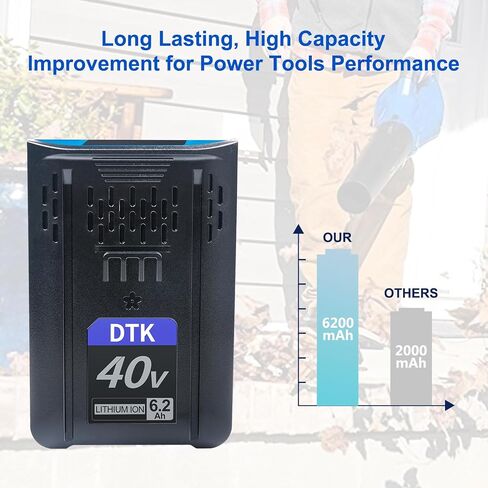 DTK Replacement for Kobalt 40V Battery 6200mAh Cordless Power Tool Battery KPM1040A-03, KM-1640-06, KM 4040-06,2 Packs in Kuwait