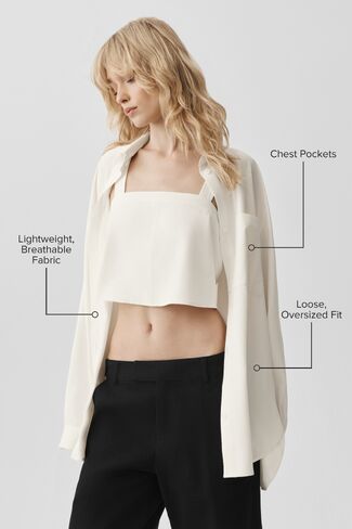 Alo Yoga Dreamscape Button Down Long Sleeve - Ivory in Saudi Arabia