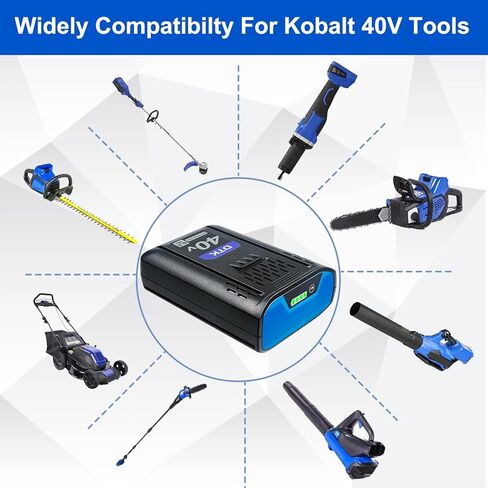 DTK Replacement for Kobalt 40V Battery 6200mAh Cordless Power Tool Battery KPM1040A-03, KM-1640-06, KM 4040-06,2 Packs in Kuwait