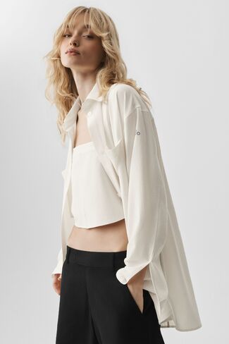 Alo Yoga Dreamscape Button Down Long Sleeve - Ivory in Saudi Arabia