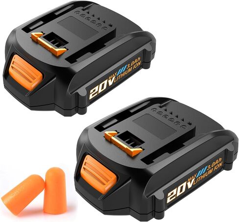2Pack 3000mAh Battery Replacement for Worx PowerShare 20V Batteries WA3520 WA3525 WA3575 WA3669 WG151s WG155s WG251s WG255s WG540s WG545s WG890 WG891 in Kuwait