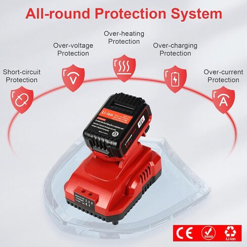 2Pack 18V 6.0Ah Batteries Replacement for Milwaukee M-18 Battery and 1 Charger Set in Kuwait