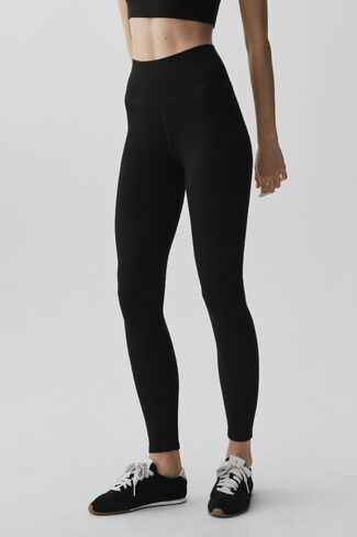 Alo Yoga Seamless Modal Ribbed High-Waist 7/8 Legging - Black in Kuwait