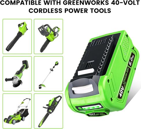 FERRYBOAT 6000mAh 40V Lithium Battery for Greenworks Replacement for Greenworks 40V Battery 29462 29252 20202 22262 25312 25322 20642 27062 21242 Compatible with Greenworks 40V Cordless Power Tools in Kuwait