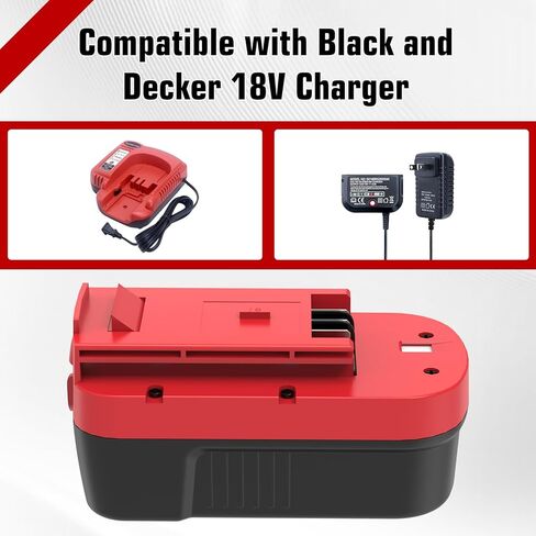 2-Pack [Upgraded to 3600mAh] Replacement for Black and Decker 18V Battery | Compatible with B-lack and Decker 18 Volt Battery Ni-Mh HPB18 244760-00 A1718 FS18FL FSB18 Firestorm Cordless Tools (Red) in Kuwait