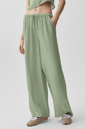 Alo Yoga Semi-Sheer Golden Hour High-Waist Straight Leg Pant - Dune Grass in Kuwait