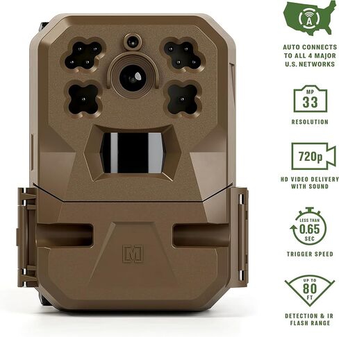 Moultrie Edge Cellular Trail Camera - Auto Connect - Nationwide Coverage - 720p Video with Audio - Built in Memory - Cloud Storage - 80 ft Low Glow IR LED Flash in Kuwait