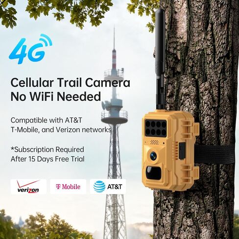2 Pack 2K Cellular Trail Cameras, 4G LTE Solar Wildlife Cameras No WiFi Needed, 0.2s Trigger, No-Glow Night Vision, Pre-Installed IoT SIM & 32GB SD Cards for Farm and Remote Property in Kuwait