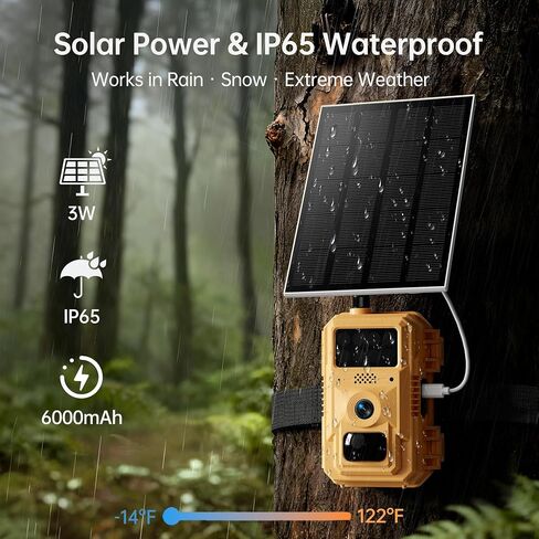 2 Pack 2K Cellular Trail Cameras, 4G LTE Solar Wildlife Cameras No WiFi Needed, 0.2s Trigger, No-Glow Night Vision, Pre-Installed IoT SIM & 32GB SD Cards for Farm and Remote Property in Kuwait