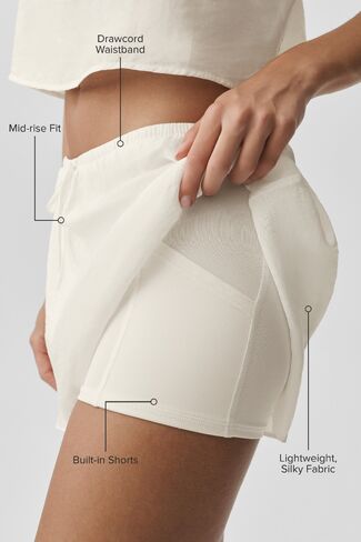 Alo Yoga Semi-Sheer Golden Hour Tennis Skirt - Ivory in Kuwait