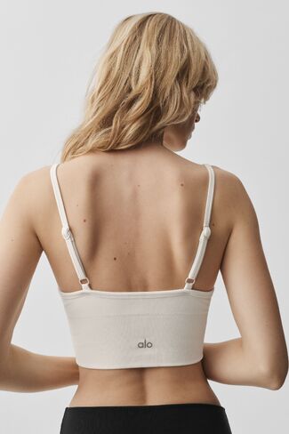 Alo Yoga Seamless Modal Ribbed Delight Bralette - Ivory in Saudi Arabia