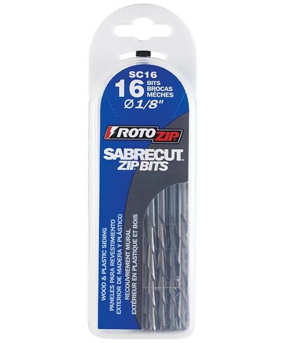 RotoZip SC16 1/8 Inch Sab Recut Zip Bit For Wood and Plastic, 16 Pack, Silver | Ideal For Straight & Curved Cuts | Clean Cutting Performance | Durable Wear-Resistant Build | Professional & Diy Projects in Kuwait