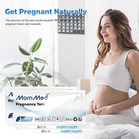 MomMed Pregnancy Test, 20 HCG Pregnancy Test Strips for Early Detection, Over 99% Accurate, 20 Free Urine Cups, Bulk Pregnancy Tests for Home Use, Pruebas de Embarazo in Saudi Arabia