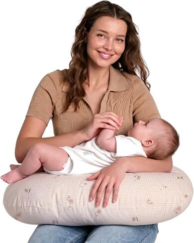 Little Grape Land Muslin Nursing Pillow, Soft 100% Cotton Breastfeeding Pillow with Breathable Cotton Removable Cover, Fog Flower Breast Feeding Pillows for Babies 0-12 Months (Fog Flower) in Kuwait