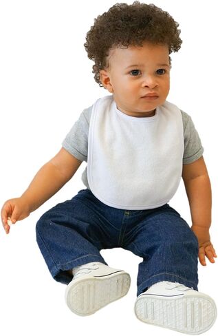 Neat Solutions 2-Ply Knit Terry Solid Color Feeder Bibs in White - 20 Pack in Kuwait