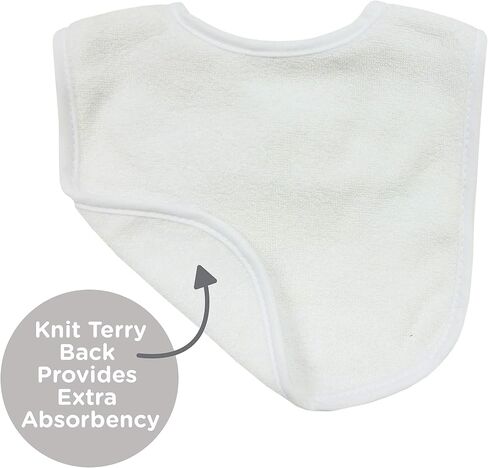 Neat Solutions 2-Ply Knit Terry Solid Color Feeder Bibs in White - 20 Pack in Kuwait