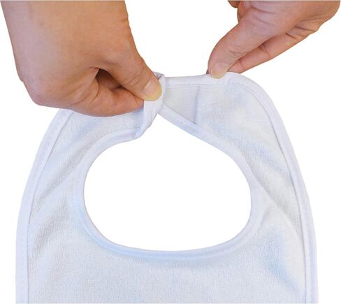 Neat Solutions 2-Ply Knit Terry Solid Color Feeder Bibs in White - 20 Pack in Kuwait