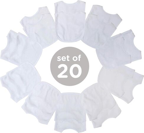 Neat Solutions 2-Ply Knit Terry Solid Color Feeder Bibs in White - 20 Pack in Kuwait