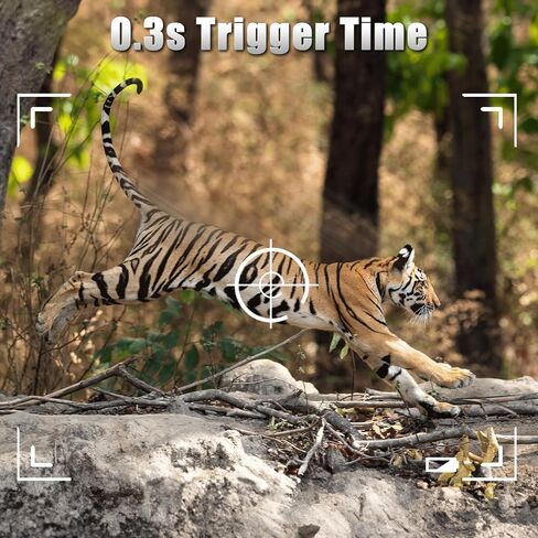 Trail Camera Solar Powered 4K 46MP, WiFi Bluetooth Game Camera with 32GB Memory Card, 130° Wide Angle, Motion Activated 0.3s Trigger, IP66 Waterproof No Glow Night Vision in Kuwait