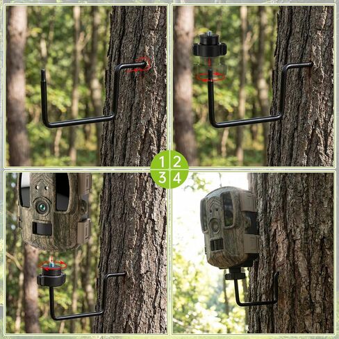 Chumia 8 Pack Trail Camera Tree Mount, Trail Camera Holder, Tracking Cameras Bracket, Game Cameras Tree Mount with 1/4 Inch Screw Rotatable Interface Trailcam Holder for Hunting in Kuwait