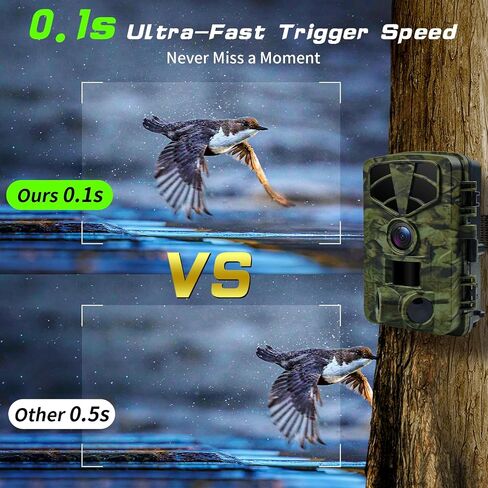 Trail Camera 4K 48MP WiFi Night Vision Trigger Waterproof Game Cam Outdoor | 0.1s Trigger, 120° Wide Angle, Low Glow IR, IP66 Waterproof, Wildlife & Hunting, 8*AA Batteries Included in Kuwait