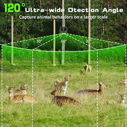 Trail Camera 4K 48MP WiFi Night Vision Trigger Waterproof Game Cam Outdoor | 0.1s Trigger, 120° Wide Angle, Low Glow IR, IP66 Waterproof, Wildlife & Hunting, 8*AA Batteries Included in Kuwait