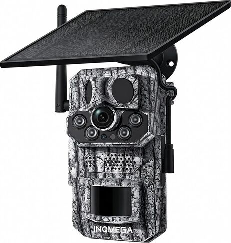 No-Glow 4G LTE Cellular Trail Camera with GPS for Wildlife Scouting | 5W Solar Panel & 7800mAh Battery, 3 PIR Motion Detection, 940nm No-Glow Full Color Night Vision, AI Animal Recognition, IP66 in Kuwait