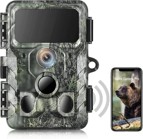 WiFi Trail Camera, 48MP Game Camera with Bluetooth, 1080P Night Vision 0.2s Trigger Time Motion Activated 120° Wide Angle View Wildlife Camera, IP66 Waterproof Hunting Camera for Outdoor | 0.2s Trigger Time Motion Activated 120° Wide Angle View Wildlife C in Kuwait