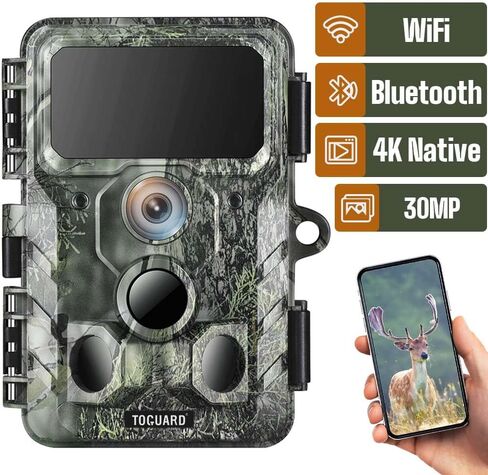 WiFi Trail Camera, 48MP Game Camera with Bluetooth, 1080P Night Vision 0.2s Trigger Time Motion Activated 120° Wide Angle View Wildlife Camera, IP66 Waterproof Hunting Camera for Outdoor | 0.2s Trigger Time Motion Activated 120° Wide Angle View Wildlife C in Kuwait