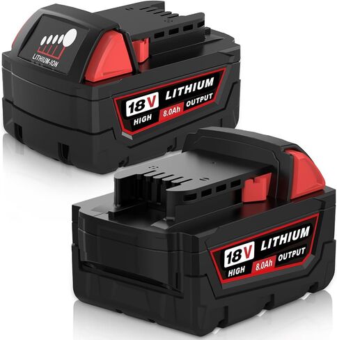 2Pack 8000mAh Battery Replacement for Milwaukee 18V Battery 48-11-1862 | 48-11-1852 48-11-1880 48-11-1840 48-11-1890 Compatible with Milwaukee 18 Volt Batteries Cordless Power Tools in Kuwait