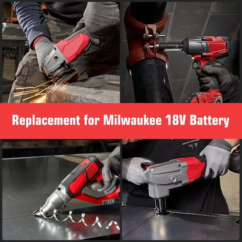 2Pack 8000mAh Battery Replacement for Milwaukee 18V Battery 48-11-1862 | 48-11-1852 48-11-1880 48-11-1840 48-11-1890 Compatible with Milwaukee 18 Volt Batteries Cordless Power Tools in Kuwait