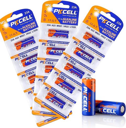 PKCELL 23A 12 Volt Battery, 15 Pack A23 23A 12V Battery | mn 21/23 L1028 Battery for Garage Door Openers Ceiling Fan Remotes Doorbells in Kuwait