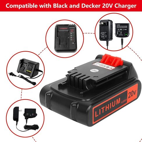 KINGTIANLE 2 Pack 4000mAh 20V Lithium Ion Battery Replace Battery for Black and Decker 20 Volt Max Battery LBXR20 LB20 LBX20 LBX4020 Cordless Power Tools Series in Kuwait