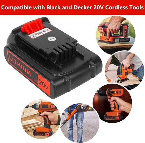 KINGTIANLE 2 Pack 4000mAh 20V Lithium Ion Battery Replace Battery for Black and Decker 20 Volt Max Battery LBXR20 LB20 LBX20 LBX4020 Cordless Power Tools Series in Kuwait