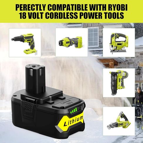 2Pack Replacement for Ryobi 18V Battery P108 P104 P105 P102 P103 P122 P109 Li-ION Compatible with Ryobi 18V ONE+ System Cordless Power Tools with P117 Charger for Ryobi 18V Batteries in Saudi Arabia