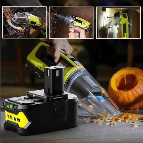 2Pack Replacement for Ryobi 18V Battery P108 P104 P105 P102 P103 P122 P109 Li-ION Compatible with Ryobi 18V ONE+ System Cordless Power Tools with P117 Charger for Ryobi 18V Batteries in Saudi Arabia