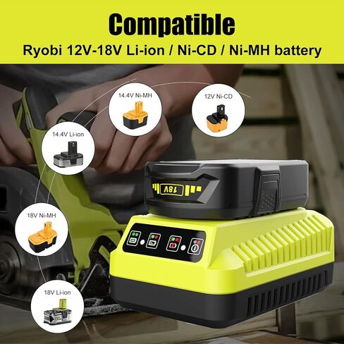 2Pack Replacement for Ryobi 18V Battery P108 P104 P105 P102 P103 P122 P109 Li-ION Compatible with Ryobi 18V ONE+ System Cordless Power Tools with P117 Charger for Ryobi 18V Batteries in Saudi Arabia