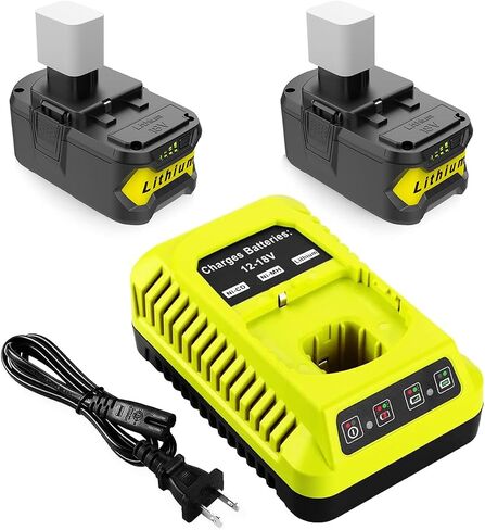 2Pack Replacement for Ryobi 18V Battery P108 P104 P105 P102 P103 P122 P109 Li-ION Compatible with Ryobi 18V ONE+ System Cordless Power Tools with P117 Charger for Ryobi 18V Batteries in Saudi Arabia