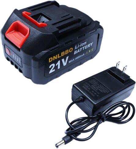 Mini Chainsaw Battery, 21v Lithium Battery - 4.0 Ah Battery with Electric Quantity Display, Include Charger Adapter, Suitable for Cordless Powe in Saudi Arabia