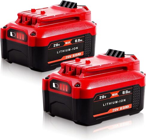 TenHutt 【Upgrade】 2Pack 20V 6.0Ah Replacement Battery for Craftsman 20V Battery V20 Lithium ion for CMCB205 CMCB204 CMCB206 CMCB202 CMCB201 20V Cordless Power Tools Craftsman 20V Battery in Kuwait